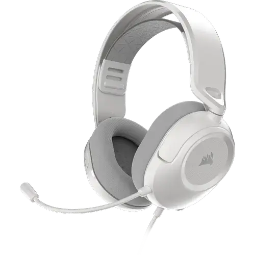 Casti Gaming cu fir Corsair HS35 V3, Stereo, Jack 3.5mm, Microfon, Multiplatforma (Alb)