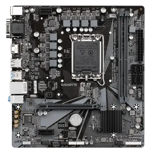 Placa de baza GIGABYTE H610M H V2 LGA1700, 2x DDR4 3200MHz, 1x D-Sub, 1x HDMI, 1x PCIe x16, 1x PCIe x1, 1x M.2, 4x SATA 6Gbps, LAN 1GBps, mATX