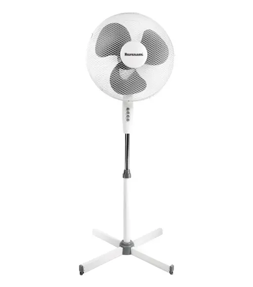 Ventilator cu picior Ravanson WT-1040S, 45 W, 3 viteze, 41 cm, Oscilatie, Cablu alimentare 1.5m, H 120 cm (Alb/Gri)