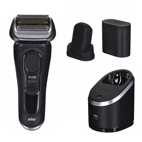 Aparat de ras electric Braun Seria 9 Pro+ 9590cc, Umed/Uscat, Autonomie 60 minute, Statie de incarcare, Husa de calatorie (Negru)