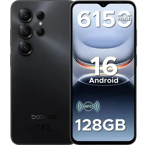 Telefon Mobil Doogee Note 56X Pro, Procesor Unisoc T7225 Octa Core, Ecran IPS LCD 6.56inch, 4GB RAM, 128GB Flash, Camera 13 MP, 4G, Wi-Fi, Dual Sim, Android (Negru)