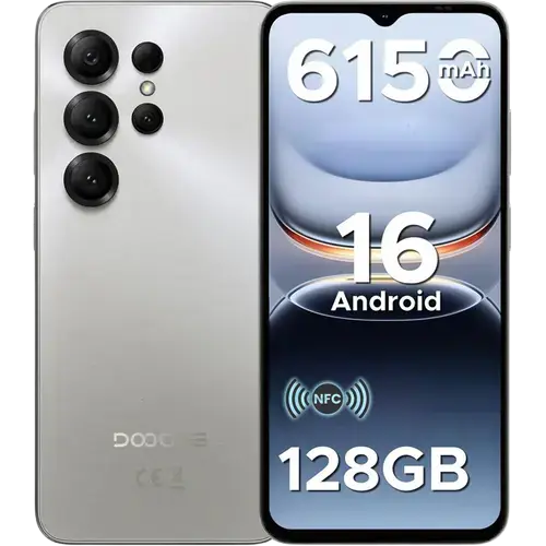Telefon Mobil Doogee Note 56X Pro, Procesor Unisoc T7225 Octa Core, Ecran IPS LCD 6.56inch, 4GB RAM, 128GB Flash, Camera 13 MP, 4G, Wi-Fi, Dual Sim, Android (Gri)