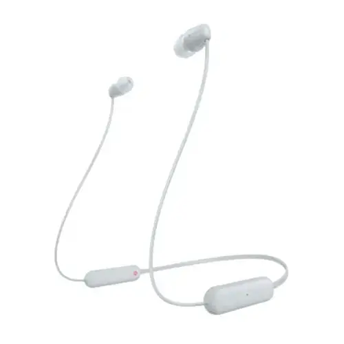Casti In-Ear Wireless Sony WI-C100W,  Bluetooth, IPX4, Microfon, Fast pair, Autonomie 25 ore (Alb)