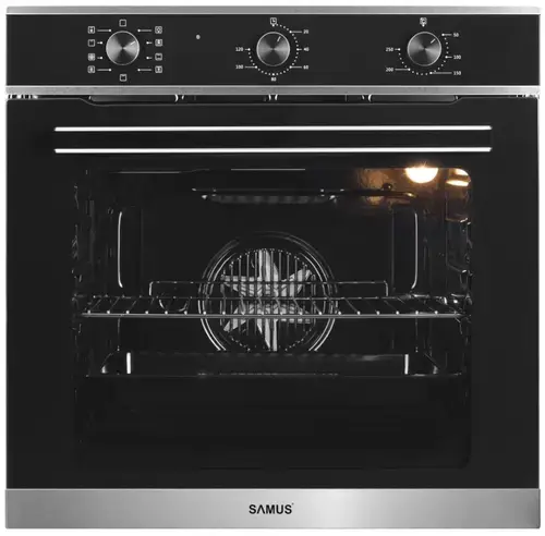 Cuptor incorporabil Samus SC628GX9, 2800 W, 75 l, 9 Functii, Grill, Clasa A (Negru/Inox)