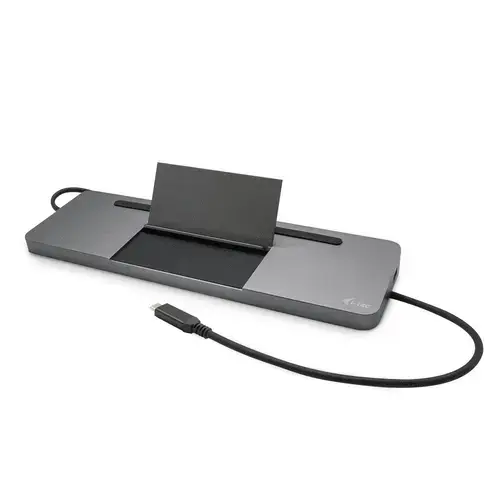 Docking Station i-Tec C31FLATDOCKPDPRO, USB Type-C, 4K Display, 85W, VGA, HDMI, DisplayPort, RJ-45 (Gri)