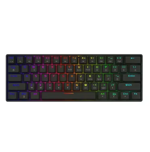 Tastatura mecanica Savio BLACKOUT X2, USB, Layout US, Switch-uri OUTEMU Brown, Hot Swap, Iluminare RGB, 61 taste (Negru)