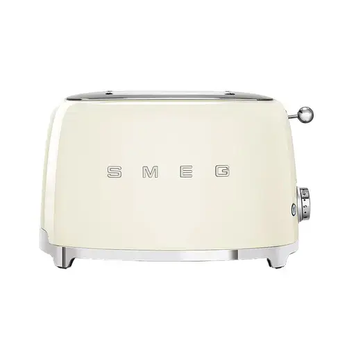 Prajitor de paine Smeg TSF01CREU, 950 W, 2 felii, 6 niveluri pentru rumenire (Crem)