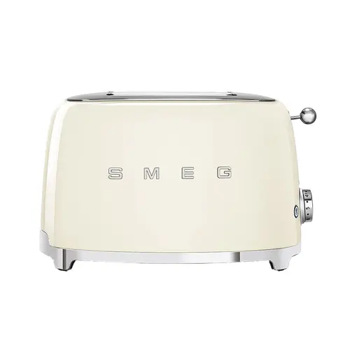 Prajitor de paine Smeg TSF01CREU, 950 W, 2 felii, 6 niveluri pentru rumenire (Crem)