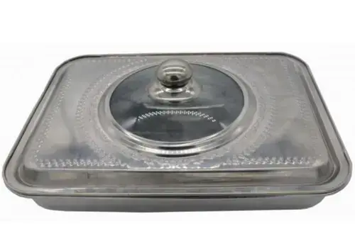 Tava cuptor cu capac Vanora VN-FM-SS3627, 35 x 26 x 7 cm (Inox)