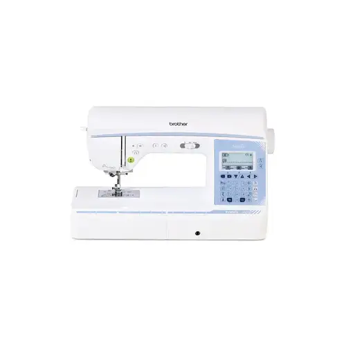 Masina de cusut Brother Innov-is NV1350, 182 tipuri de cusaturi, Ecran LCD intuitiv, Tensiune automata a firului superior, Control electronic viteza, 850 imp/min (Alb)