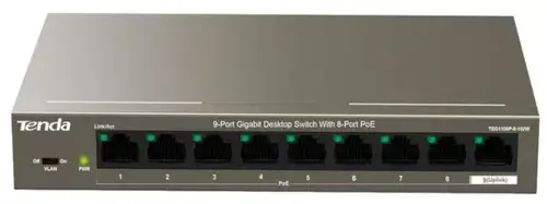 Switch Tenda TEG1109P-8-102W, Gigabit, 8 Porturi, PoE