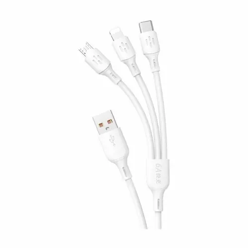 Cablu de date si incarcare universal Dudao USB-A/USB-C/Micro USB/Lightning, 1.2m (Alb)
