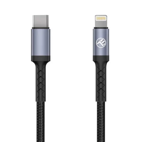 Cablu Tellur Type-C to Lightning, 3A, PD30W, 2m, nailon, negru