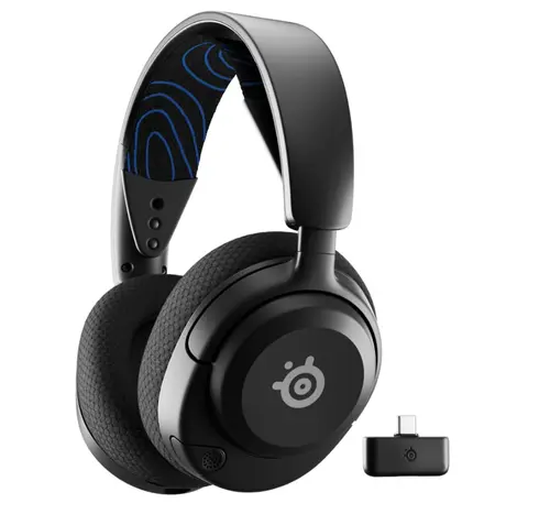 Casti Gaming SteelSeries Arctis Nova 5P Wireless, Over-ear, Pentru PlayStation, Microfon, Autonomie 60 ore (Negru)