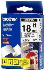 Brother   Etichete TZSE4 18mm (negru/alb)