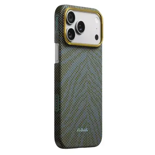 Husa Pitaka Breath of Veins Aramida Magsafe iPhone 17 Pro Dive Green