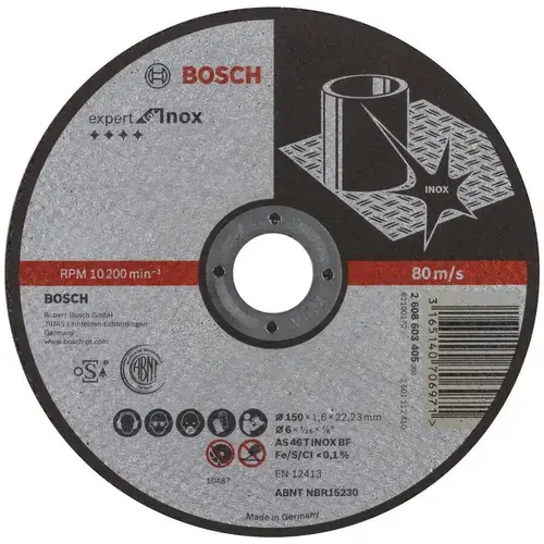 Disc de taiere pentru otel inoxidabil Bosch, 150x 1.6 x 22.33 mm
