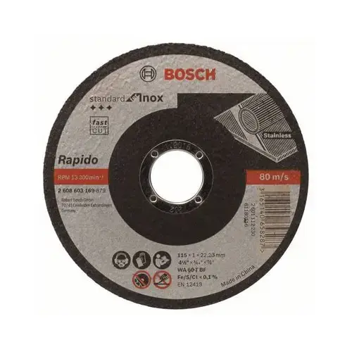 Disc pentru taiere inox Bosch 2608603169, 115 mm diametru, 1 mm grosime