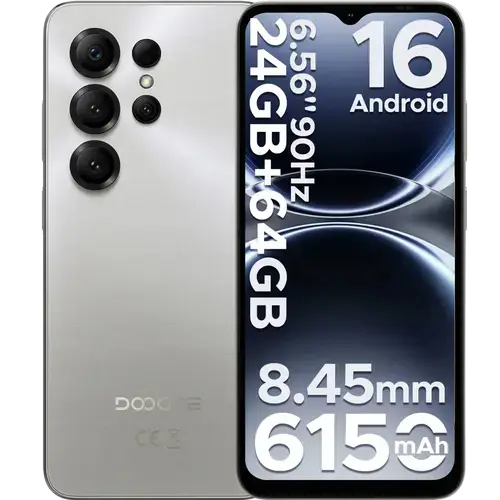 Telefon Mobil Doogee Note 56X, Procesor Unisoc SC9863A Octa Core, Ecran IPS LCD 6.56inch, 3GB RAM, 64GB Flash, Camera 8 MP, 4G, Wi-Fi, Dual Sim, Android (Argintiu)