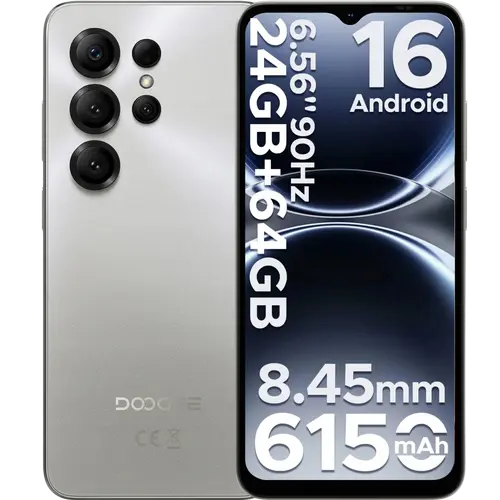 Telefon Mobil Doogee Note 56X, Procesor Unisoc SC9863A Octa Core, Ecran IPS LCD 6.56inch, 3GB RAM, 64GB Flash, Camera 8 MP, 4G, Wi-Fi, Dual Sim, Android (Argintiu)