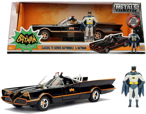 Masinuta metalica cu figurine DC Batman Batmobile 1966, Scara: 1:24
