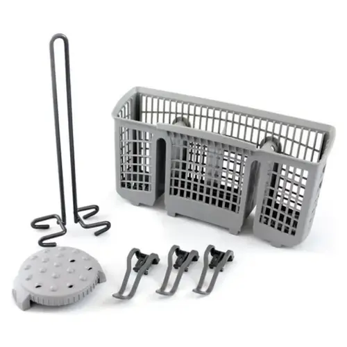 Set 4 accesorii pentru masina de spalat vase Bosch, suport sticle, cos pentru tacamuri, 60x45cm