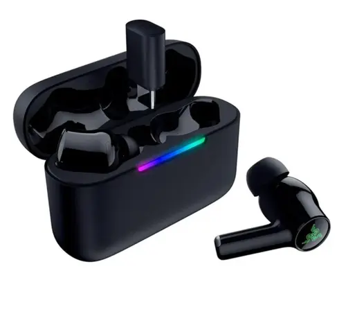 Casti Gaming True Wireless In-Ear Razer Hammerhead V3 HyperSpeed, Bluetooth, Autonomie 10/40 ore, Microfon, Compatibil PC, Smartphone, PS5 (Negru)
