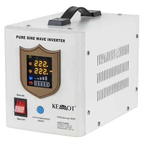 UPS Kemot URZ3405 Sinus Pur 500W 12V, pentru centrale termice (Alb)