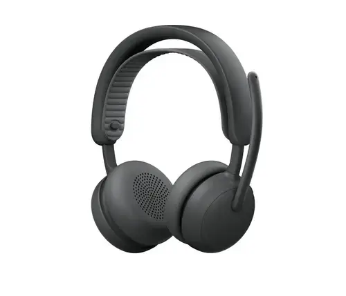 Casti Call Center Logitech Zone Wireless 2 ES Business Teams Version, Native Bluetooth/USB-C, Autonomie 20 de ore, Hybrid ANC, Microfon cu anulare zgomot (Negru)