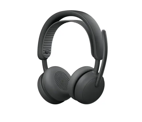 Casti Call Center Logitech Zone Wireless 2 ES Business Teams Version, Native Bluetooth/USB-C, Autonomie 20 de ore, Hybrid ANC, Microfon cu anulare zgomot (Negru)