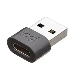 Adaptor USB-A/USB-C Logitech Zone Wired (Negru)