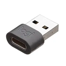 Adaptor USB-A/USB-C Logitech Zone Wired (Negru)