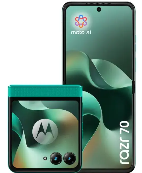 Telefon Mobil Motorola Razr 70, Procesor Mediatek Dimensity 7450X, Octa-Core, Foldable LTPO AMOLED Capacitive touchscreen 6.9inch, 8GB RAM, 256GB Flash, Camera Duala 50 + 50 MP, 5G, Wi-Fi, Dual SIM, Android (Verde)