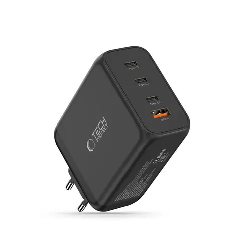 Incarcator retea Tech-Protect NC200W-GAN, 3x USB-C, 1x USB-A, Power Delivery 200W, Negru