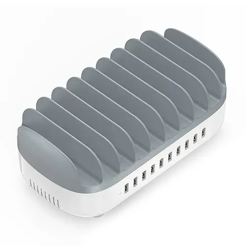 Statie de incarcare inteligenta, Orico, ABS, DUK-10P-V1, 10 x USB-A, 120W, Alb