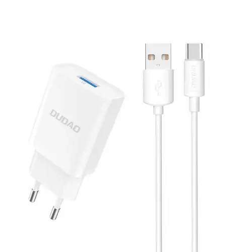 Incarcator retea Dudao A4EU, USB-A 2.1A, Alb
