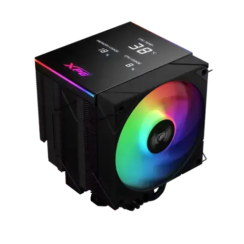 Cooler CPU XPG MAESTRO PLUS 62DA, Racire cu aer, 1x120mm, FDB, 800-1800 RPM, Iluminare LED ARGB (Negru)