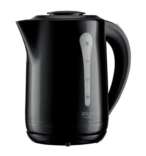 Fierbator de apa Adler AD 1244b, 2200 W, 2.5 L, Suport rotativ 360, Indicator de nivel al apei (Negru)