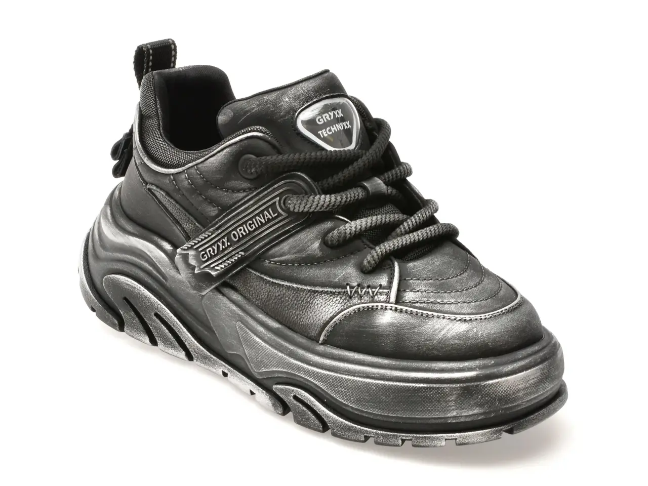Pantofi sport GRYXX negri, 3655, din piele naturala