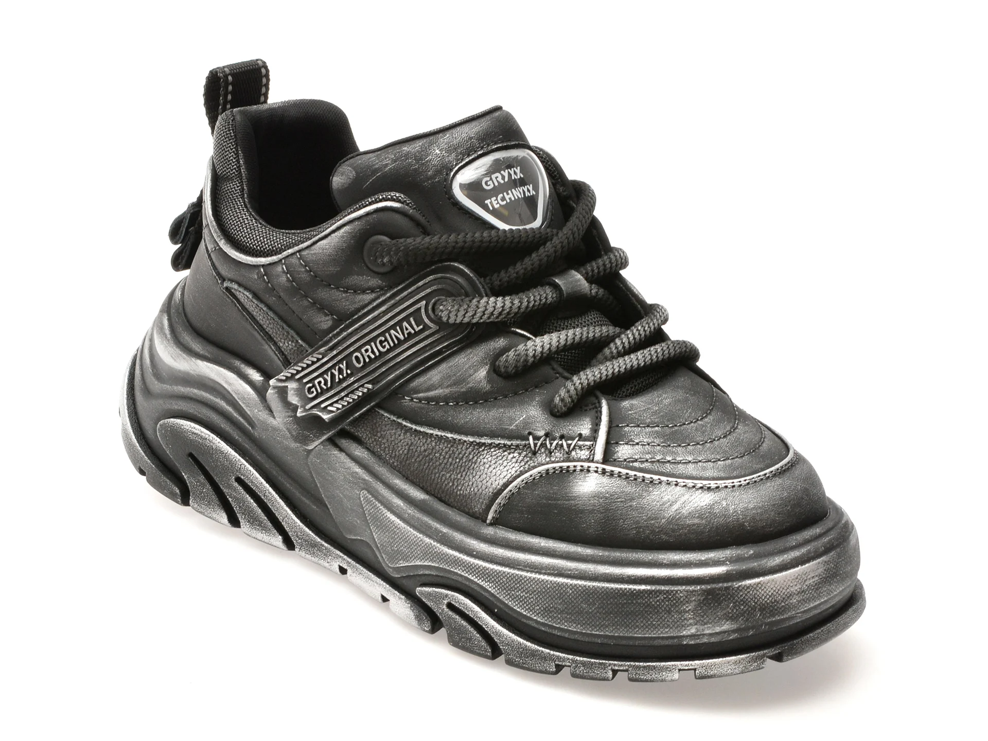 Pantofi sport GRYXX negri, 3655, din piele naturala