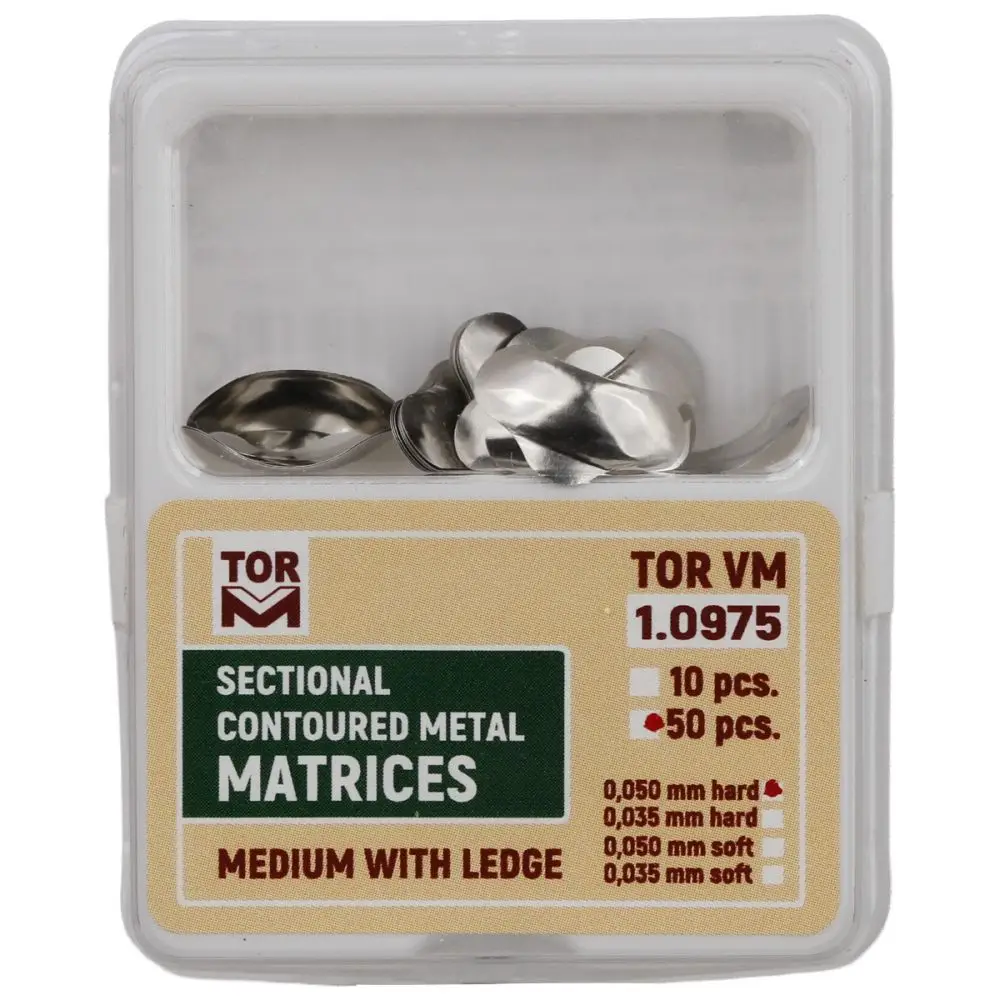 Matrici metalice conturate sectionale cu bordura, otel inoxidabil, 50 microni Hard, marimi S/M/L, set 50 bucati