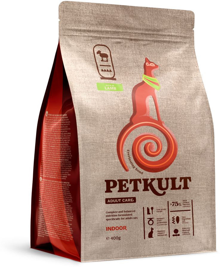 PETKULT Adult Care INDOOR pentru pisici, conţinut ridicat de Miel