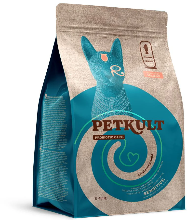 PETKULT Probiotic Care SENSITIVE pentru pisici, conţinut ridicat de Somon