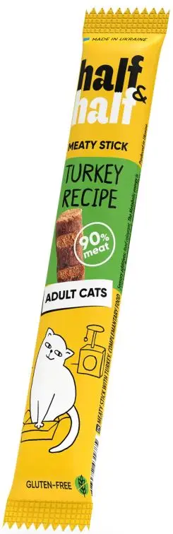 HALF&HALF Recompense pentru pisici, baton Curcan 5g