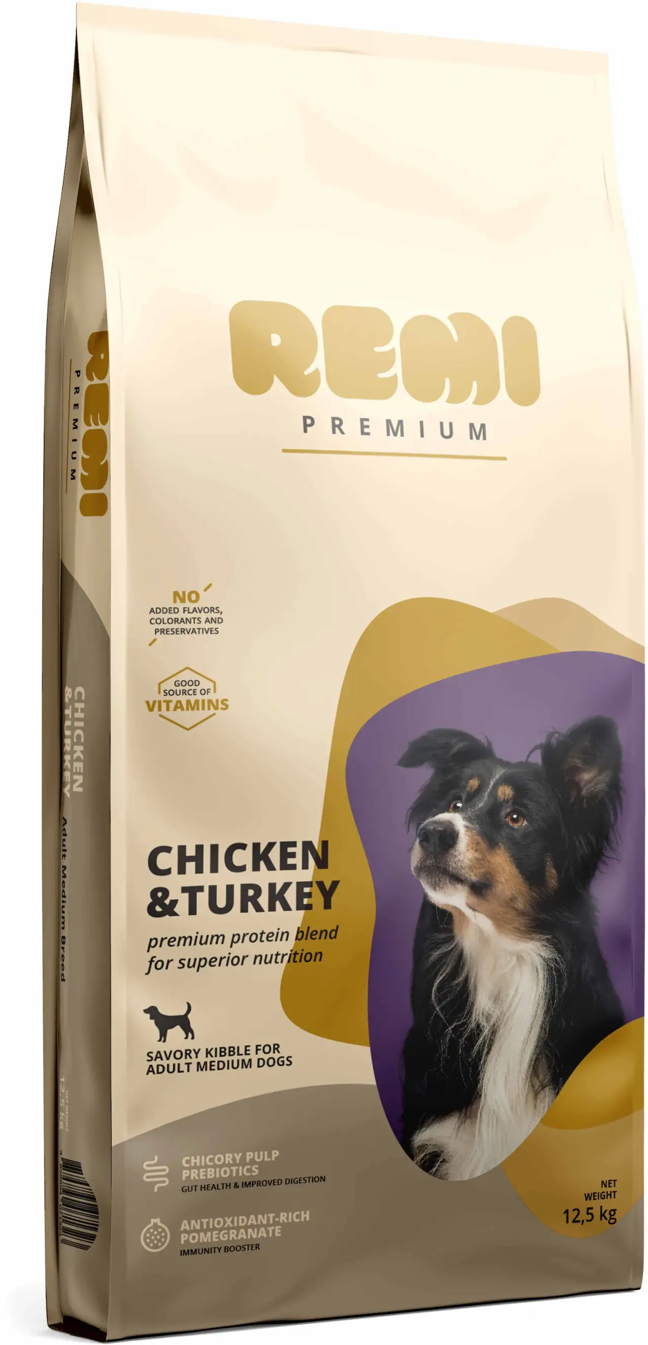 REMI Premium  Adult Medium, cu Pui şi Curcan 12,5kg