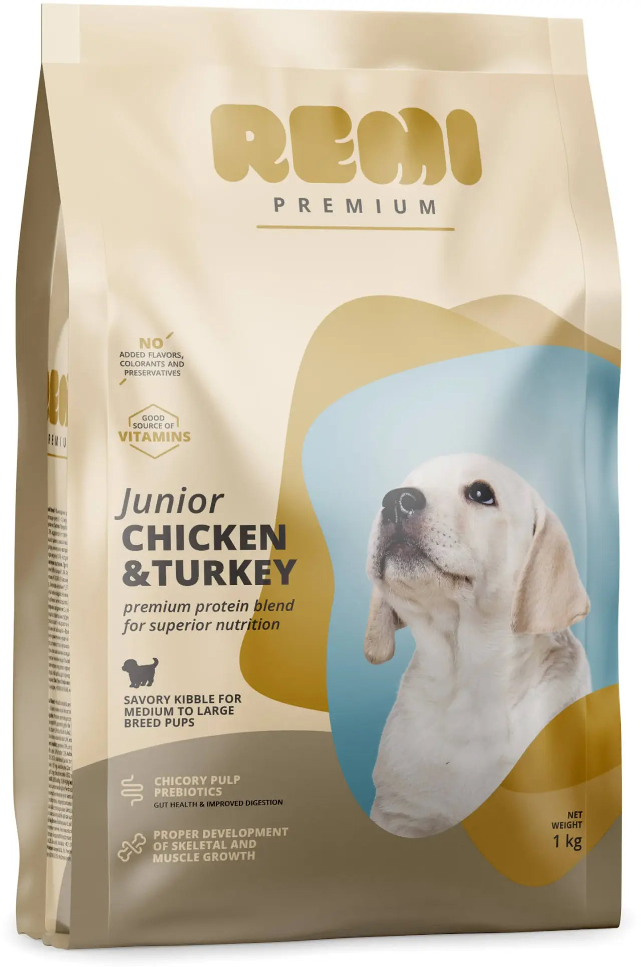 REMI Premium JUNIOR Medium & Large, cu Pui şi Curcan 1kg