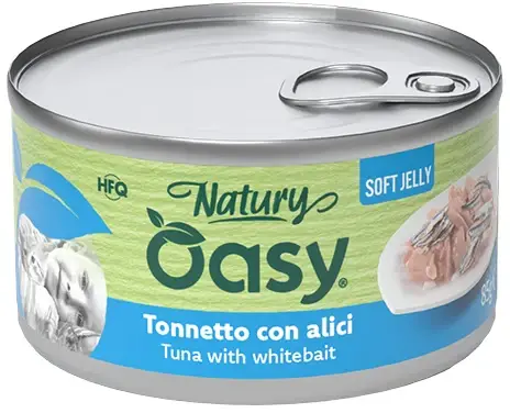 OASY Natury Conservă pentru pisici, cu Ton şi Anşoa, în jeleu 85g