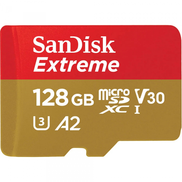 Card Memorie microSDXC SanDisk Extreme, 128Gb, Clasa 10 / UHS-1 U3 SDSQXAA-128G-GN6MN
