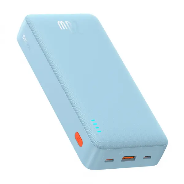 Baterie Externa Baseus Airpow, 20000mAh, 20W, QC + PD, 1 x USB-A - 1 x USB-C, Albastra P10022804313-00