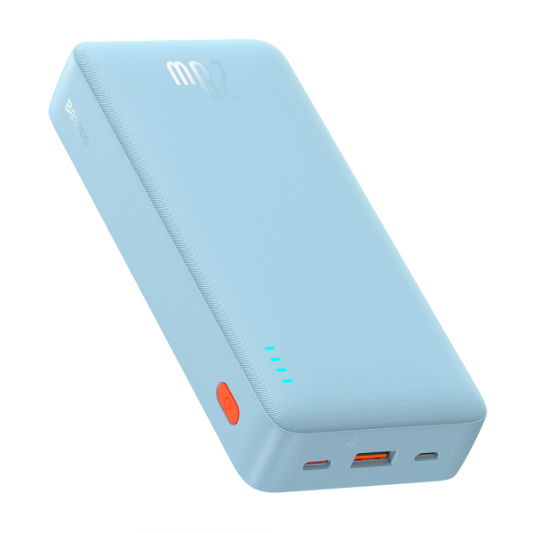 Baterie Externa Baseus Airpow, 20000mAh, 20W, QC + PD, 1 x USB-A - 1 x USB-C, Albastra P10022804313-00